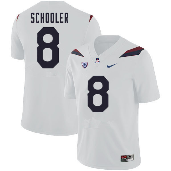 Men #8 Brenden Schooler Arizona Wildcats College Football Jerseys Sale-White - Click Image to Close